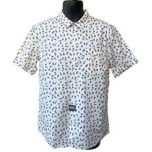 Quiksilver Men's Printed Multicolor Short Sleeve Modern Fit Shirt Size M NWOT